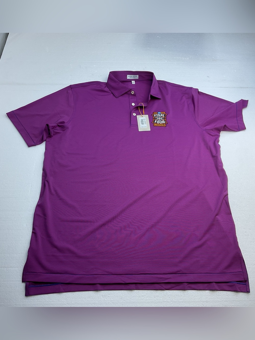 Peter Millar Mens Stripes Short-Sleeve Performance Polo with 2026 Final 4 Patch